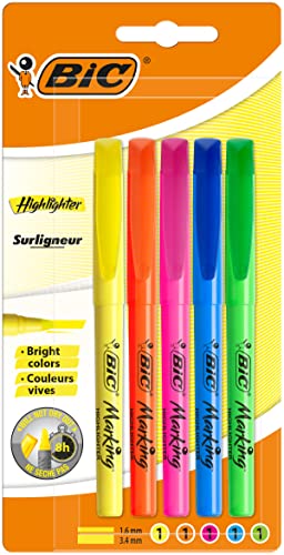 Marcador Fluorescente BI-C Brite Liner 1-5 mm BIC - Marcadores e marcadores de texto - fluorescente, traços finos, secagem rápida