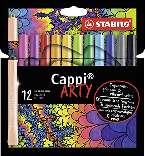 Caneta Fineliner STABILO Cappi (Multicor) Stabilo - Marcadores e marcadores de texto - 10 mm, tinta à base de água, ergonómica, cordão
