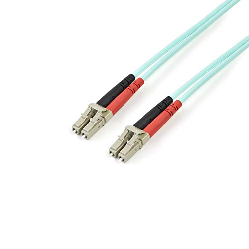 cabo de fibra ótica StarTech.com FIBLCQ5MAQ 5 m LC Aqua (Acessório Imagem e Som) STARTECH.COM - Fios e cabos elétricos - 5 m, lc aqua, multimodo, turquesa