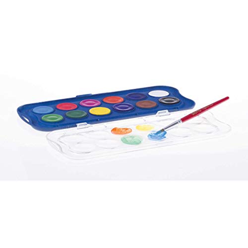 Caixa com 12 Aquarelas GIOTTO (Multicor) Giotto - Tinta, tinta de arte e esmalte - multicor, 30mm, pastilhas diluíveis, cores brilhantes