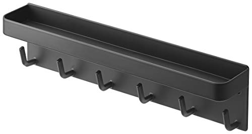 Estante de Parede YAMAZAKI 2755 Montado Preto yamazaki - Ganchos de utilidade - metal, 6 ganchos, escoamento integrado, imãs