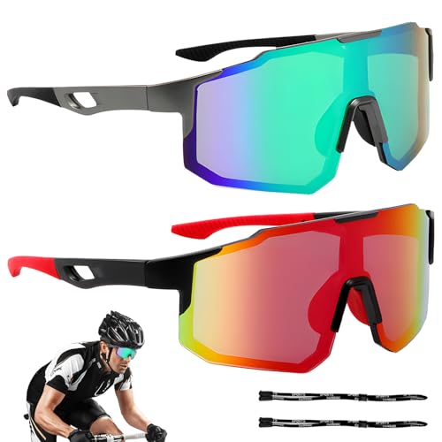 Óculos de Sol Unisexo HEDMON 2 Peças Espelhados HEDMON - Óculos de sol - lentes azuis, proteção uv400, armação metálica, poliéter