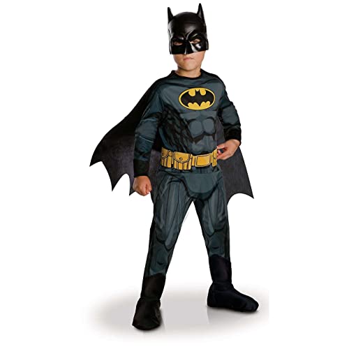 Fato de Menino RUBIE'S Batman Classic (Poliéster - Tam: 5-6 anos) Rubies - Brincadeira de faz de conta - Batman, tamanho 5-6 anos, camadas, capa integrada