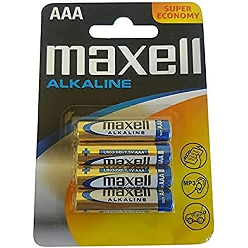 Pilha Recarregável MAXELL LR03 / MN2400 (AAA) Maxell - Baterias de uso geral - nícado, AAA, preto, 4 peças