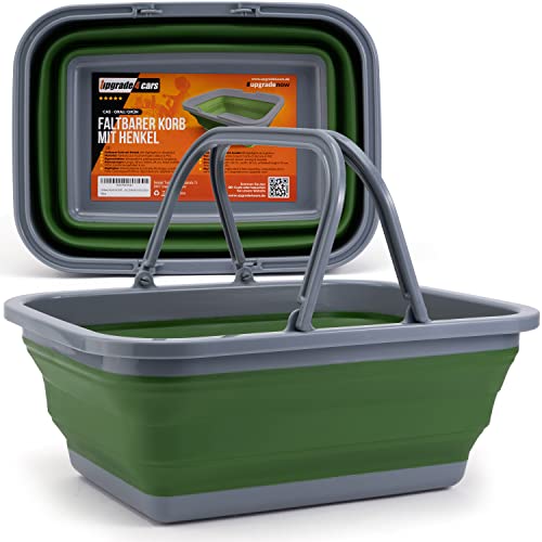 Cesto de Campismo Outsunny 30x25x20 cm | Cinzento e Verde Upgrade4cars - Cestos de roupa - tecido poliéster, polietileno, 30x25x20 cm