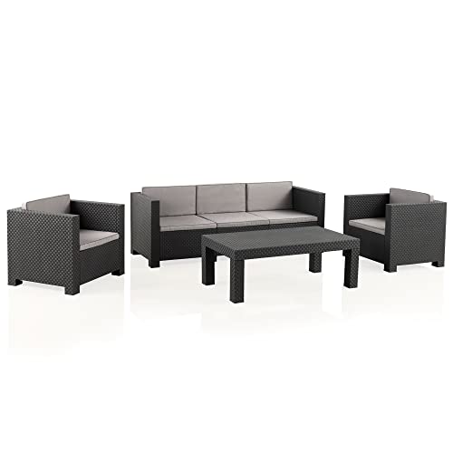 Conjunto de Jardim TROPÉA (Castanho - Resina - 45x45x70 cm) SP BERNER - Conjuntos de móveis de exterior - castanho, resina, jardim, 45x45x70 cm