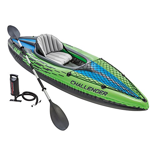 Barco Insuflável com Remo INTEX Challenger K1 INTEX - Caiaques - insuflável, remo, 1 pessoa, coroa, assento, vela