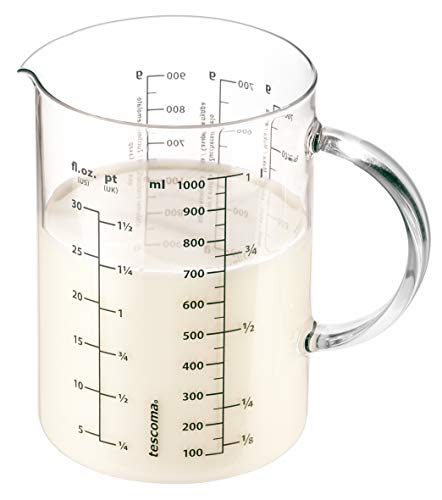 Medidor de Alimentos TESCO 630434 (Capacidade: 1 L) Tescoma - Medidores de copos e colheres - 1 l, vidro borosilicato, resistente ao calor