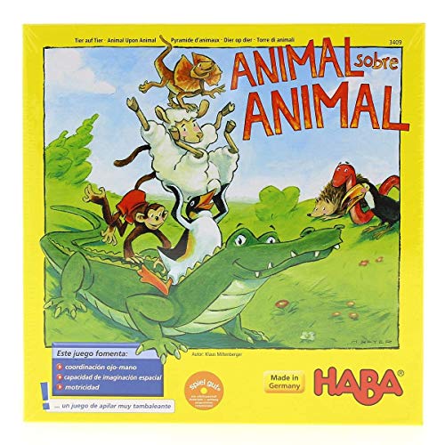 Livro Animal Sobre Animal Clásico de Miquel Caballé (Espanhol) HABA - Jogos - jogo, habilidades, pirâmide, 2-4 jogadores