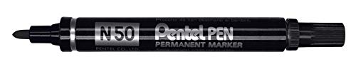 Marcador Permanente PENTEL N50 Preto (Ponta de 4.3mm) Pentel - Marcadores e marcadores de texto - ponta cónica, tinta permanente, traço 4.3mm