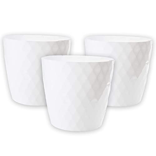 Vaso de Flores 2FRIENDS Branco (Plástico - 14.5 x 14.5 x 23 cm) 2friends - Móveis de exterior - branco, plástico, 14.5 x 23 cm, elegante