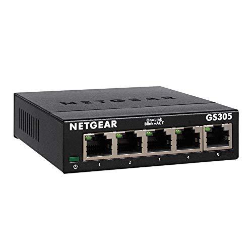 Switch NETGEAR GS305 (5 Portas Gigabit - 1000 Mbps) Netgear - Concentradores e comutadores - 5 portas, gigabit, 1000 mbps