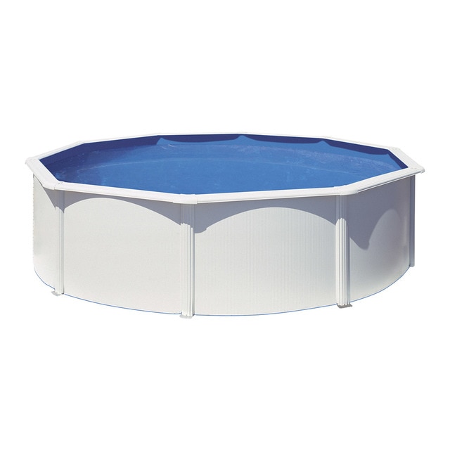 Piscina Tubular GRE KIT460ECO (Azul - Aço Inoxidável) Gre - Brinquedos - 17.450 litros, filtro areia 4 m³/h, 180 W bomba, escoamento, escada segurança