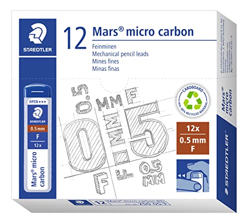 Lápis de Carvão STAEDTLER Mars Micro Carbon (12 Un) Staedtler - Minas de lápis e recargas - 12 unidades, portátil, suave, fluído