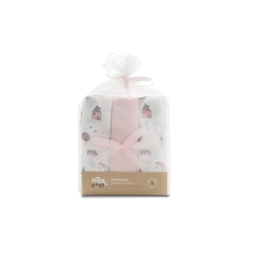 Pano de Banho Interbaby Moon Rosa (55 x 70 cm) Interbaby - Fraldas - bambu, 55x70 cm, absorvente, lavável