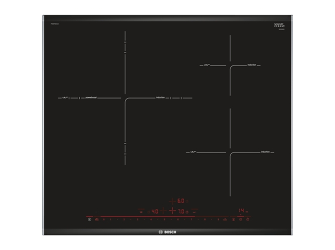 Placa de Indução BOSCH PID675DC1E (Elétrica - 59.2 cm - Preto) Bosch - Cooktops - elétrica, 59.2 cm, preto, 7400 w