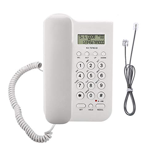 Telefone Fixo com Identificador de Chamadas Pré-Definidas Branco Caredy - Telefones com fios - identificador, led, FSK/DTMF, cabo do telefone
