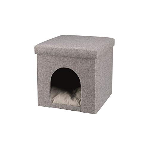 Cama para Gatos TRIXIE (Cinzento - Aço - 38x40x38cm) TRIXIE - Camas para gatos - almofadada, lavável, 38x40x38cm, reversível