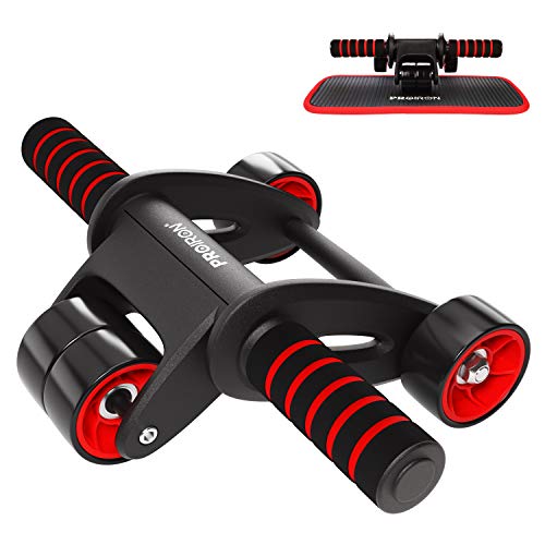 Rolo de Fitness PROIRON AB WHEEL WORKOUT (Preto - Plástico) PROIRON - Rodas e rolos abdominais - fitness, plástico, preto