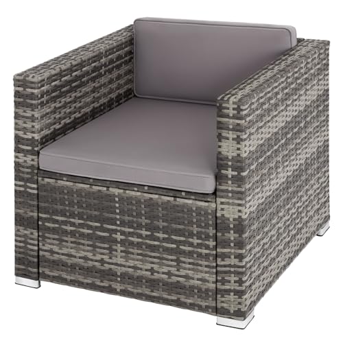 Conjunto de 2 Poltronas TECTAKE (Cinzento - Aço - 72x80x81 cm) TecTake - Móveis de exterior - poltronas, cinzento, metal, tecido estampado