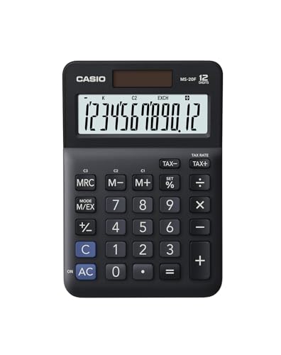 Calculadora CASIO MS-20F (12 dígitos - Até 1.5 anos) Casio - Calculadoras - 12 dígitos, moedas, impostos, sinal invertido