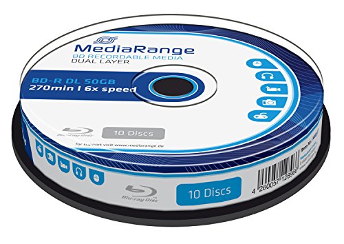 Disco de Blu-Ray Virgem MR507 BD-R 50GB MediaRange - Mídias vazias - 50 GB, 6x, BD-R, 1,2 cm