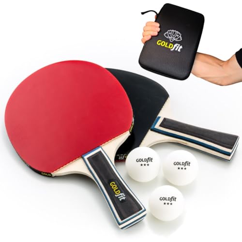 Conjunto de Raquetes com Bolsa e 3 Bolas GOLDFIT GOLDFIT - Raquetes e conjuntos de ping pong - raquetas, bolsa, 3 bolas, ping-pong
