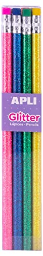 Lápis de Carvão APLI Glitter HB com Borracha (Multicor) APLI - Lápis - glitter, hb, borracha, multicor