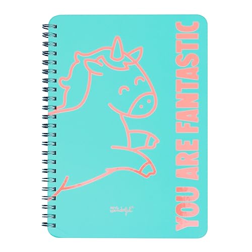 Caderno Quadriculado MR. WONDERFUL Mint Unicornio A4 - You are fantastic Mr. Wonderful - Cadernos e bloco de notas - quadriculado, a4, 160 páginas, bolsa