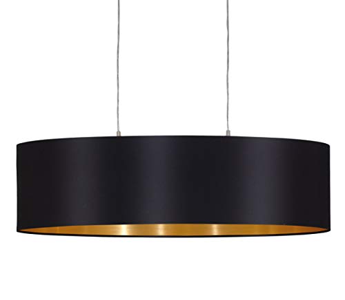 Candeeiro Suspenso EGLO Maserlo (E27 - 2 x 120 W - Aço e Tecido) EGLO - Luminárias de teto - e27, 2 x 120 w, aço, tecido