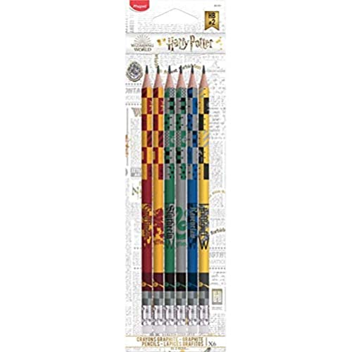 Lápis de Carvão HARRY POTTER com Borracha (6 Un) Maped - Lápis - conjunto, 6 unidades, borracha, criatividade