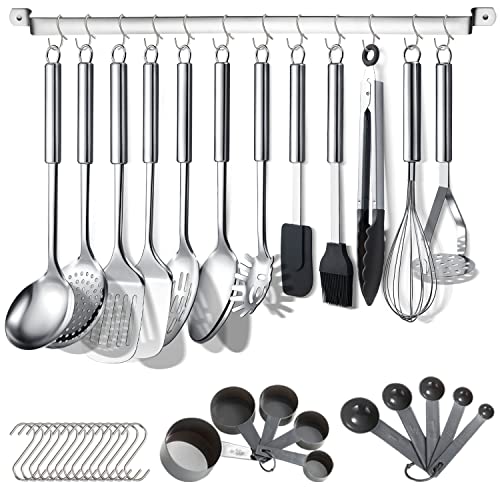 Conjunto de Utensílios BERGLANDER (38 peças) Berglander - Conjuntos de utensílios de cozinha - 38 peças, aço inoxidável, prateleira, ganchos