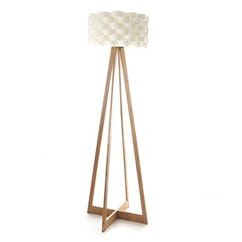 Candeeiro de Pé com Base em Bambu e Cúpula de Polipropileno - Karina atmosphera - Luminárias Decorativas - bambu, polipropileno, candeeiro, base