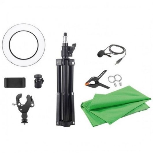 Kit de Estúdio EASYPIX MyStudio com Tripé e Suporte Easypix - Peças e acessórios para câmeras - estúdio, viagem, câmera, portátil
