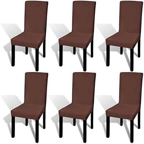 Capa de Cadeira VidaXL 6 Peças Castanha (Recondicionado Sinais de Uso) vidaXL - Roupa de cama e cama - capa, cadeira, vidaxl, castanha, recondicionado