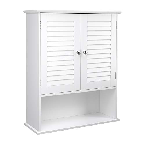 Armário de Parede VASAGLE Bbc27Wt (Branco - Melamina) VASAGLE - Conjuntos de móveis de quarto - parede, branco, melamina
