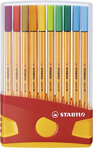 Marcador Fineliner STABILO Point 88 Multicor (20 Un) Stabilo - Canetas - finos, resistentes à água, traço 0,4mm, corpo de metal