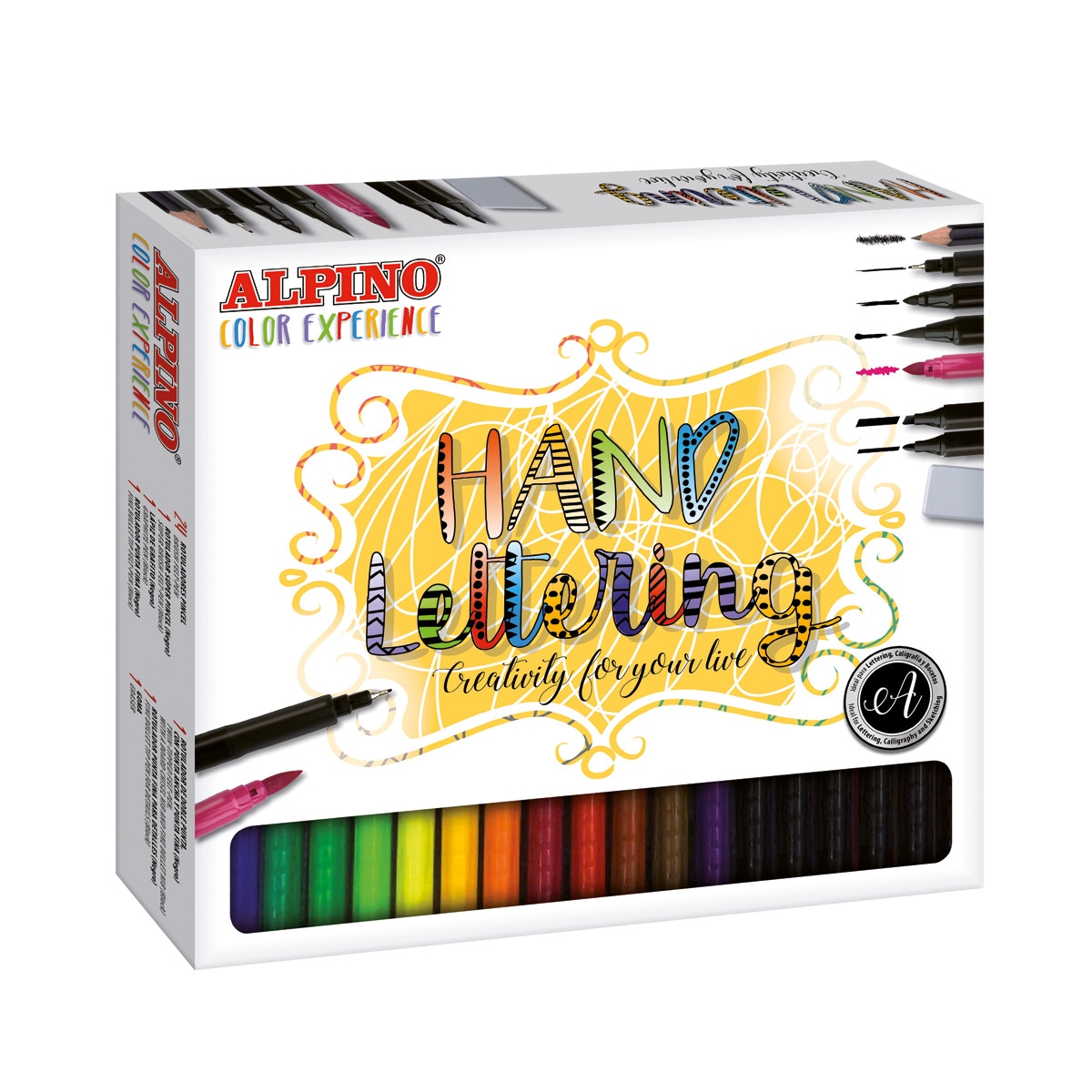 Kit de Desenho ALPINO Color Experience (Idade Mínima: 6) Alpino - Marcadores e marcadores de texto - caneta super pincel, 0,7mm, 3,4mm, borracha