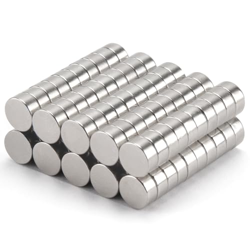 WISYOK 100 Unidades Magnéticas para Quadros 6 X 3 Mm Plata WISYOK - Adesivos e ímãs para artesanato - 100 unidades, quadros, 6 x 3 mm