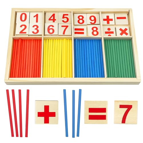 Brinquedo Educativo BAXC DYSWE Wooden Counting Blocks Baxcdyswe - Brinquedos - brinquedo educativo, baxc dyswe, wooden counting blocks, cores vivas