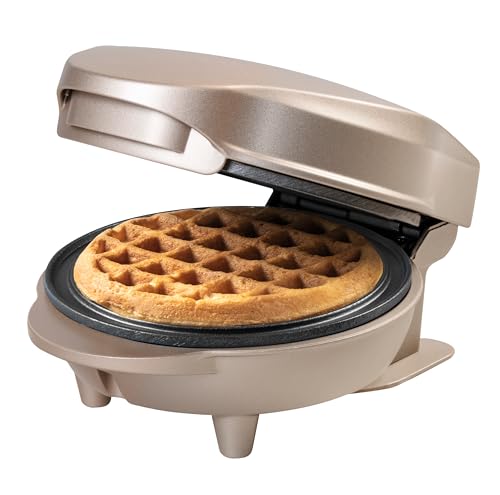 Máquina de Waffles Bestron Mini Goofy | Bege (Preparação de Alimentos a Frio) Bestron Nederland BV - Máquinas de waffle - antiaderente, aparador automático, revestimento termicamente isolado, compacta