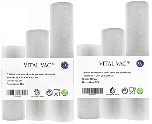 Bolsa de Embalar a Vácuo 6 Rolos Gofrados VITAL VAC - Bolsas para seladoras a vácuo - bolsa, embalar, vácua, gofrados