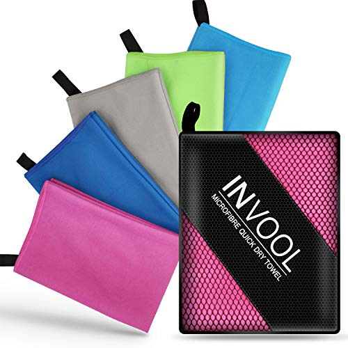 Toalha de Fibras Superfina com Bolsa de Transporte 5 Cores (Rosa) Invool - Roupa de cama e cama - superfina, bolsa transporte, rosa