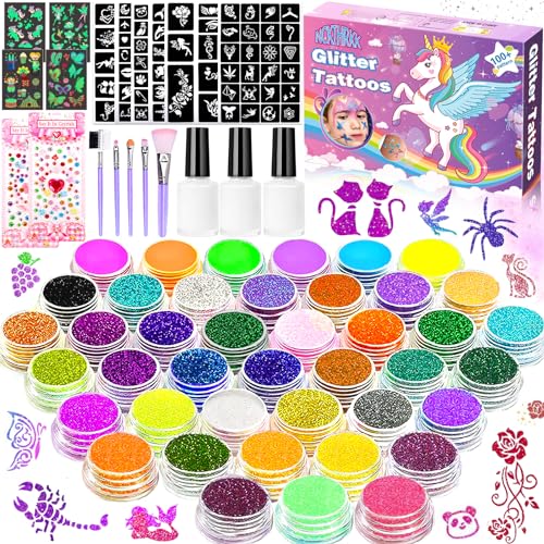 Kit de Maquilhagem NCKIHRKK 42 Cores (Idade Mínima: 3 anos) NCKIHRKK - Tatuagens temporárias - maquilhagem, 42 cores, pincel, adesivos, crianças
