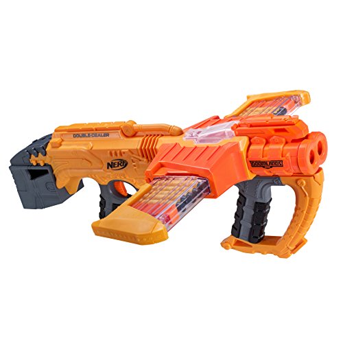 Lançador NERF Doomlands Double Dealer (Idade Mínima: 8 anos) Nerf - Brinquedos - dardos, doomlands, mecanismo de disparo, 2 canos