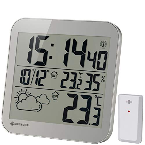 Relógio Meteorológico BRESSER MyTime LCD - Prateado Bresser - Previsores do tempo e estações - meteorológico, DCF, temperatura, humidade