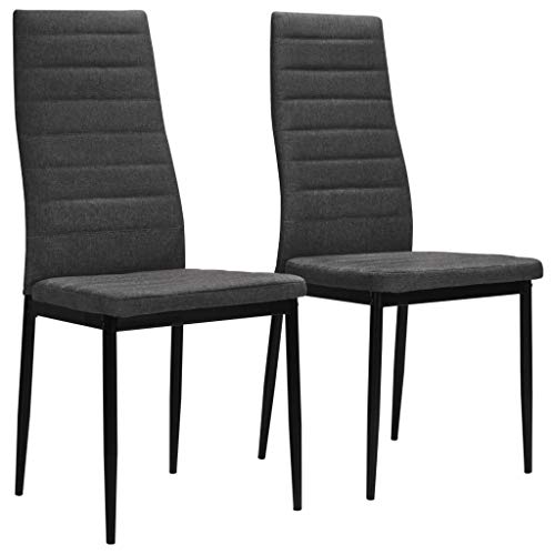 Conjunto de 2 Cadeiras de Refeição VIDAXL (Cinzento Escuro - Poliéster) vidaXL - Cadeiras - conjunto, 2 cadeiras, refeição, cinzento escuro, poliéster
