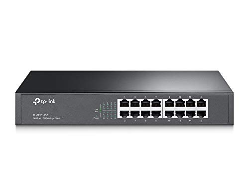 Switch de rede tp-link tl-sf1016ds fast ethernet (10/100) preto TP-Link - Concentradores e comutadores - fast ethernet, 10/100, preto