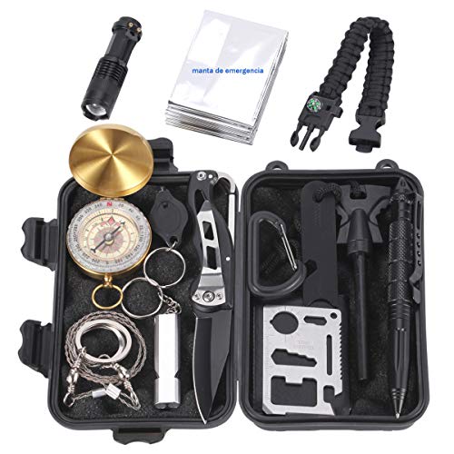 Kit de Sobrevivência HOMVIK 14 em 1 (Multicor - 15.2 x 7.6 x 3.8 cm) Granbuy - Ferramentas e kits de emergência - 14 peças, multicor, 15.2x7.6x3.8 cm
