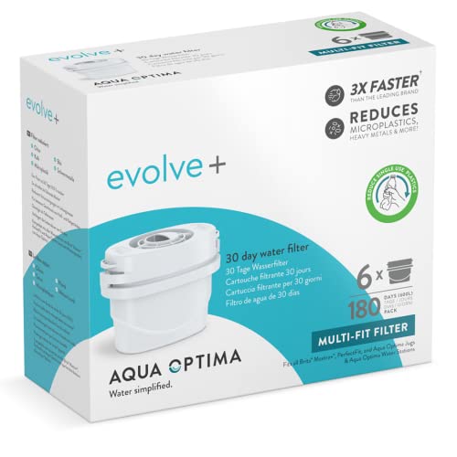 Filtro de Água AQUA OPTIMA Evolve+ Pack of 6 AQUA OPTIMA - Cartuchos de filtro de água - 1 l, branco, plástico